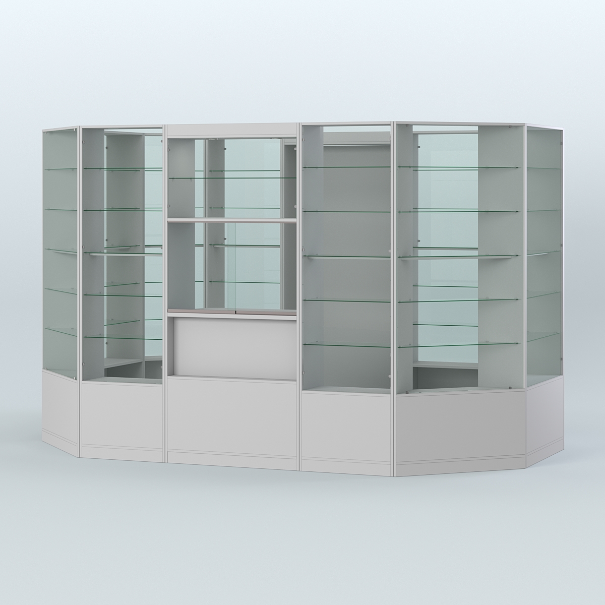 Островной торговый павильон из ДСП СЭСП №3 (7, 25 кв.м) Серый