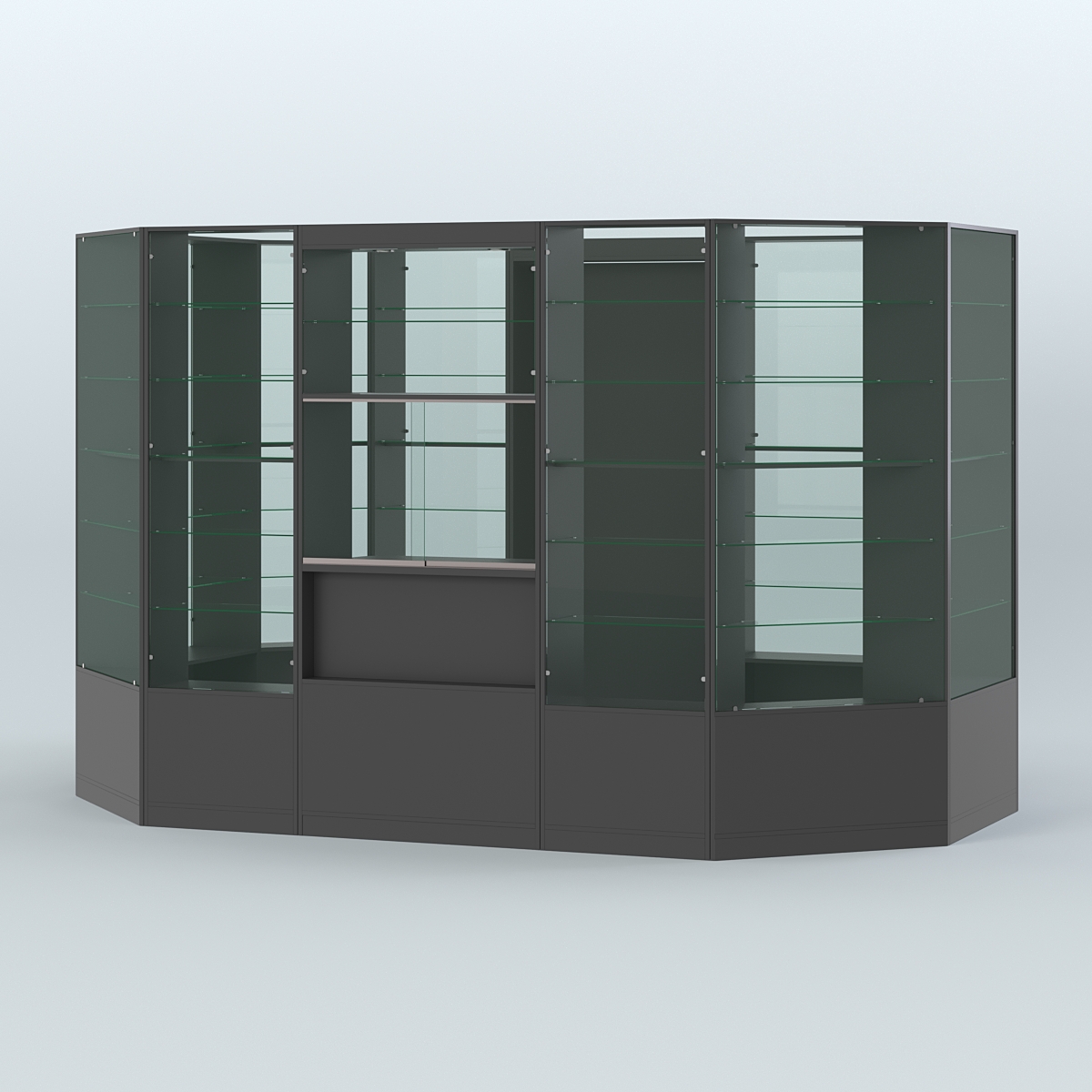 Островной торговый павильон из ДСП СЭСП №3 (7, 25 кв.м) Черный