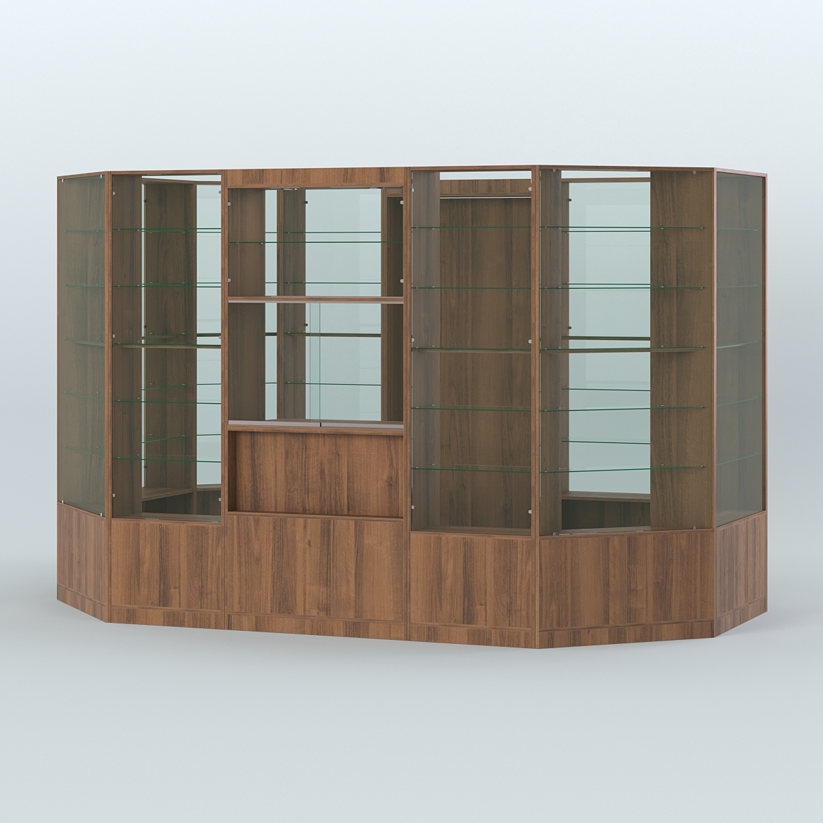 Островной торговый павильон из ДСП СЭСП №3 (7, 25 кв.м) Орех