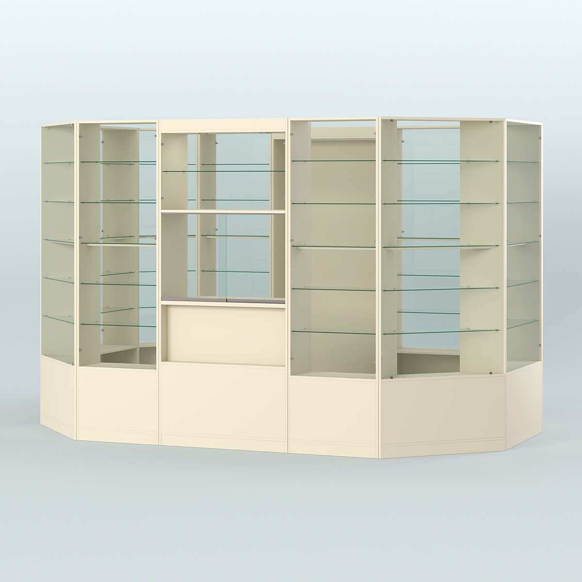 Островной торговый павильон из ДСП СЭСП №3 (7, 25 кв.м) Крем Вайс