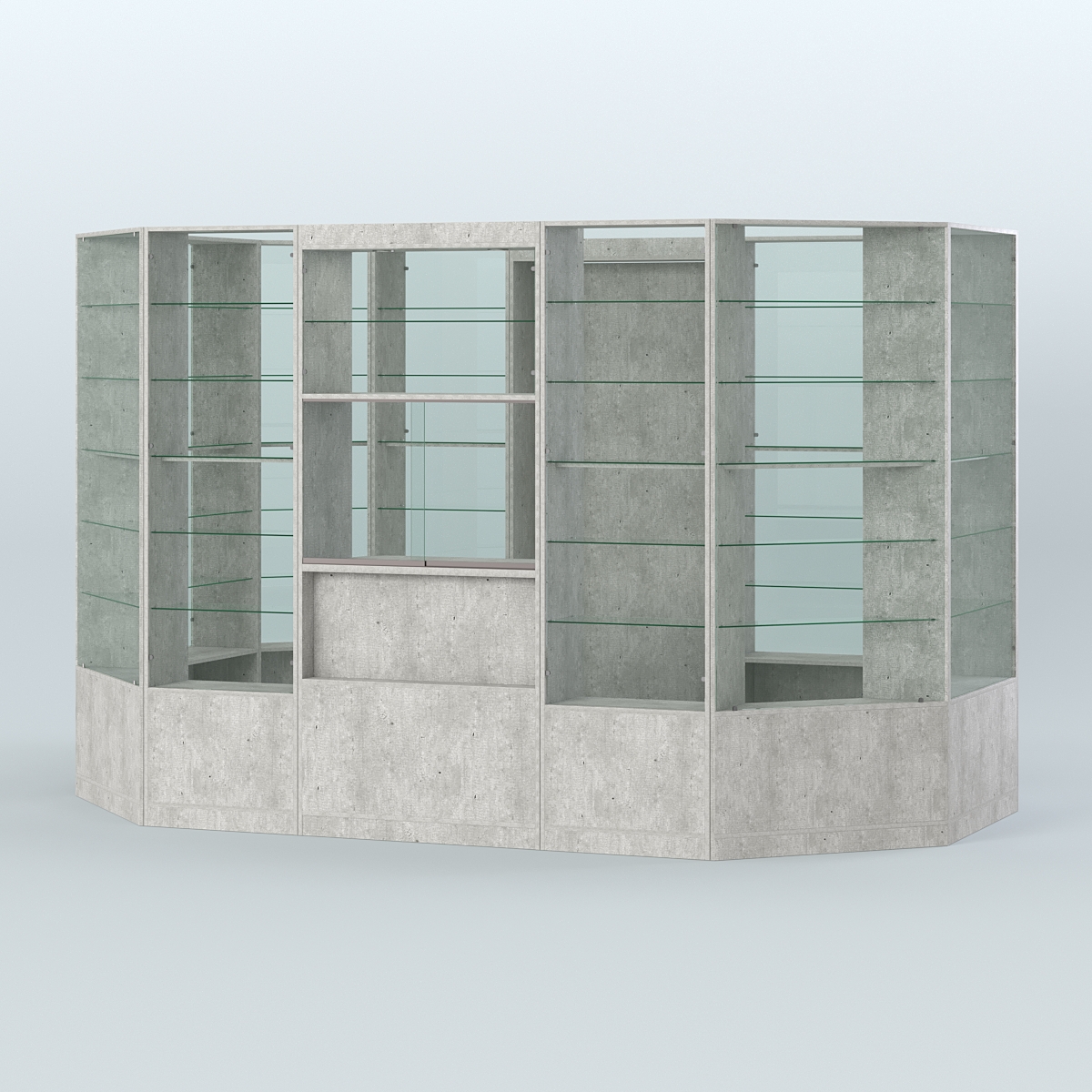 Островной торговый павильон из ДСП СЭСП №3 (7, 25 кв.м) Метрополитан Грей