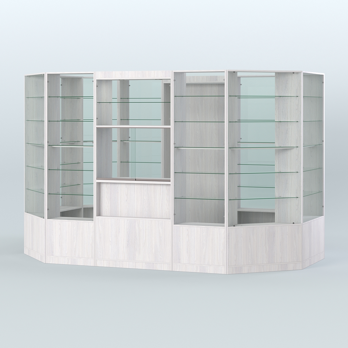 Островной торговый павильон из ДСП СЭСП №3 (7, 25 кв.м) Ясень Анкор светлый