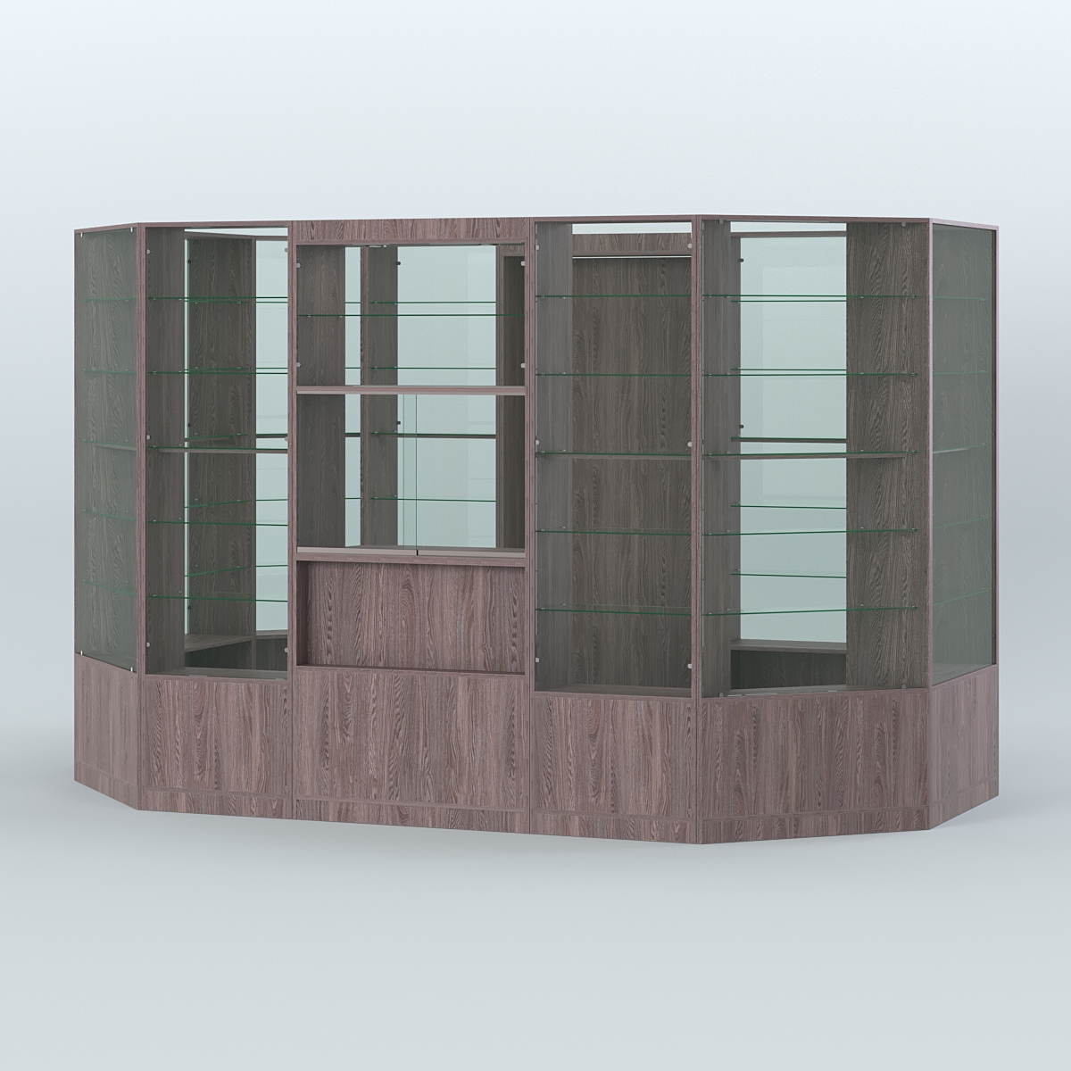 Островной торговый павильон из ДСП СЭСП №3 (7, 25 кв.м) Ясень Анкор темный