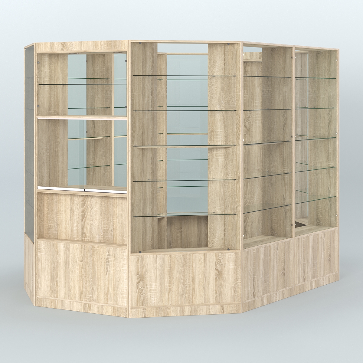 Островной торговый павильон из ДСП СЭСП №4 (6, 6 кв.м) Дуб сонома