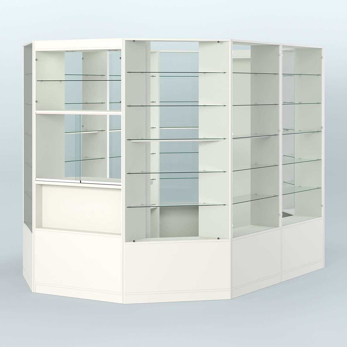 Островной торговый павильон из ДСП СЭСП №4 (6, 6 кв.м) Белый