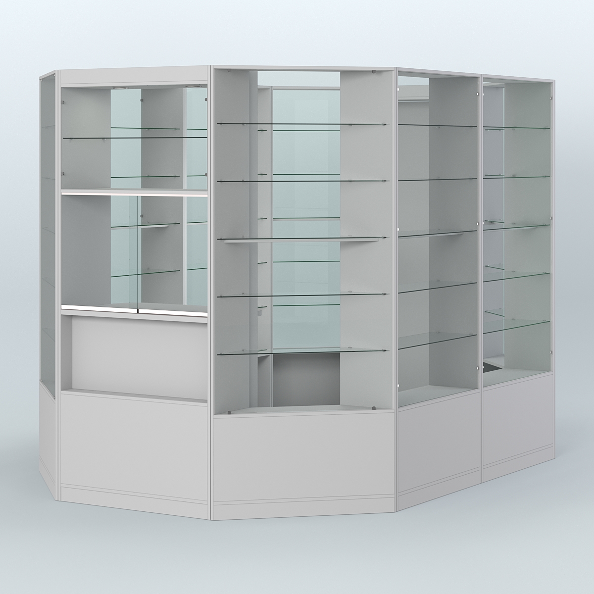 Островной торговый павильон из ДСП СЭСП №4 (6, 6 кв.м) Серый