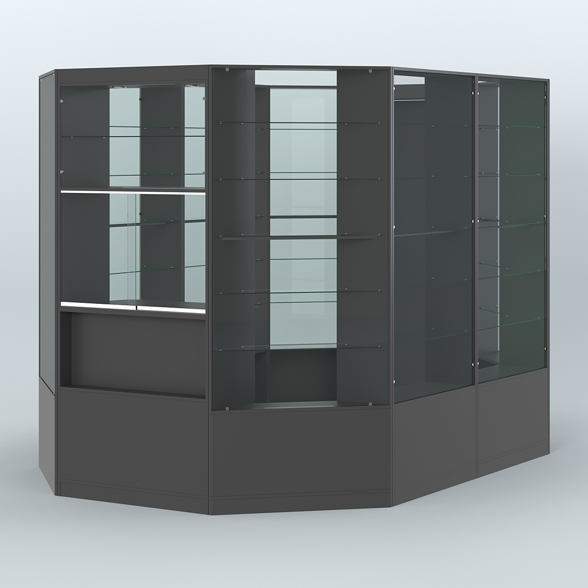Островной торговый павильон из ДСП СЭСП №4 (6, 6 кв.м) Черный