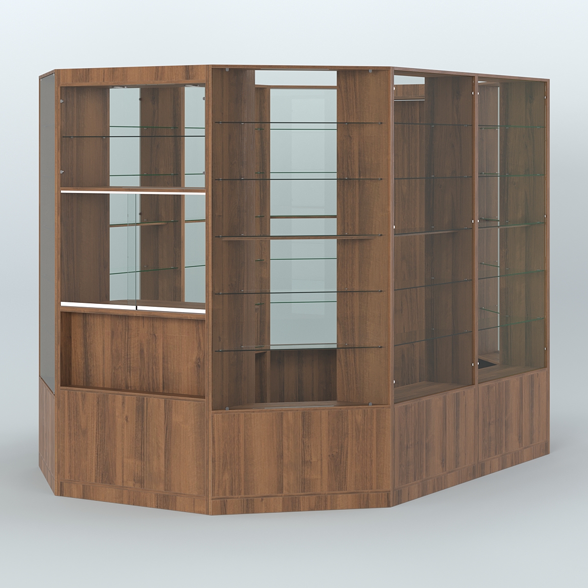 Островной торговый павильон из ДСП СЭСП №4 (6, 6 кв.м) Орех