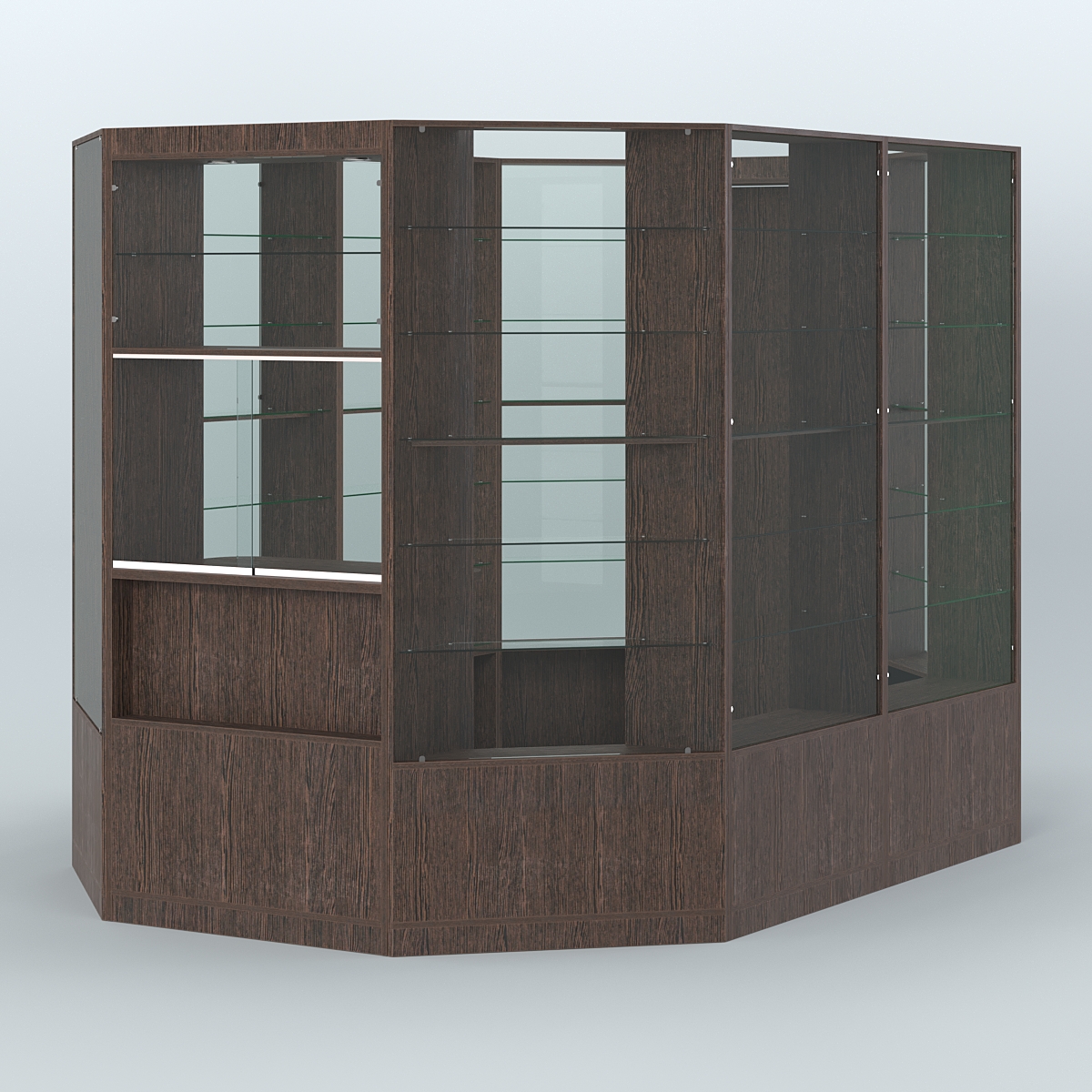 Островной торговый павильон из ДСП СЭСП №4 (6, 6 кв.м) Дуб Венге