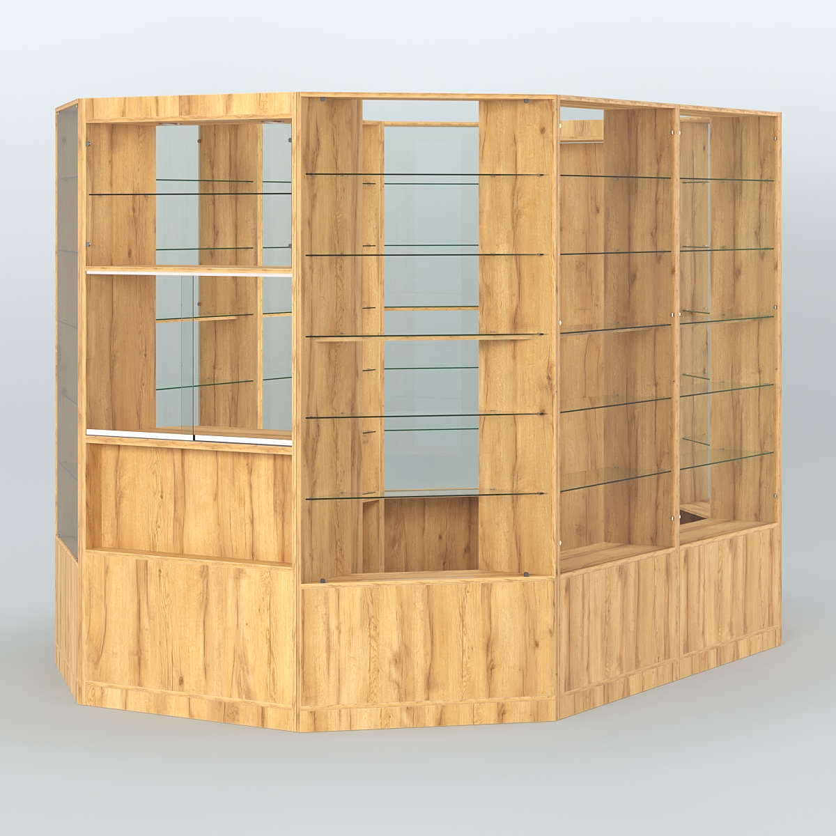 Островной торговый павильон из ДСП СЭСП №4 (6, 6 кв.м) Дуб Золотистый