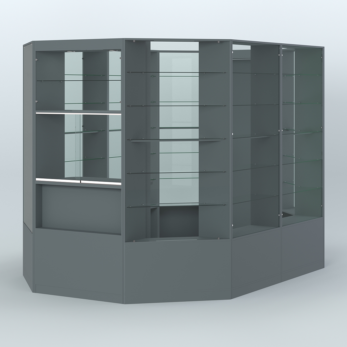 Островной торговый павильон из ДСП СЭСП №4 (6, 6 кв.м) Темно-Серый