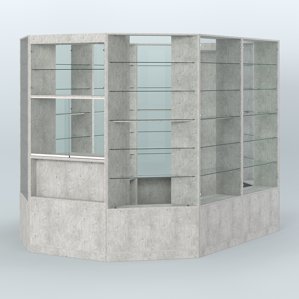 Островной торговый павильон из ДСП СЭСП №4 (6, 6 кв.м) Метрополитан Грей