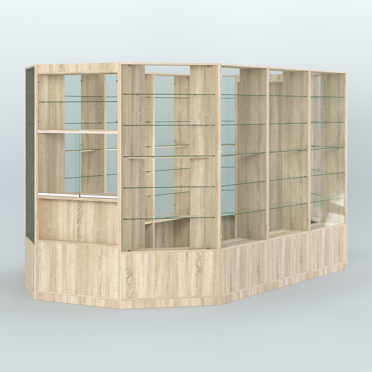 Островной торговый павильон из ДСП СЭСП №5 (8, 55 кв.м) Дуб сонома