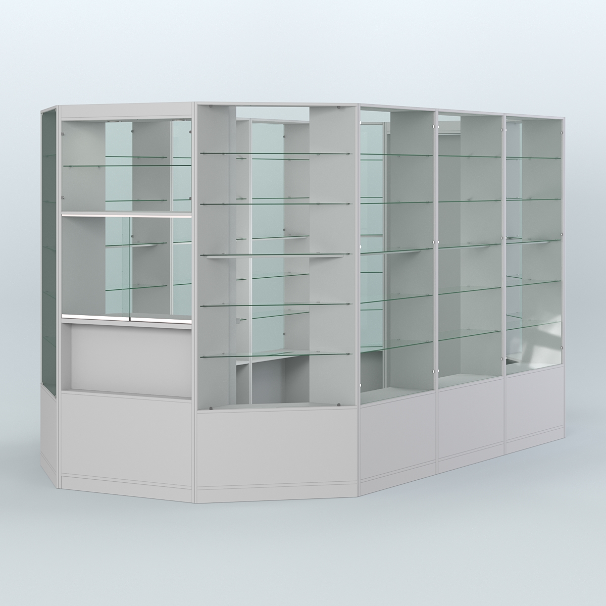 Островной торговый павильон из ДСП СЭСП №5 (8, 55 кв.м) Серый