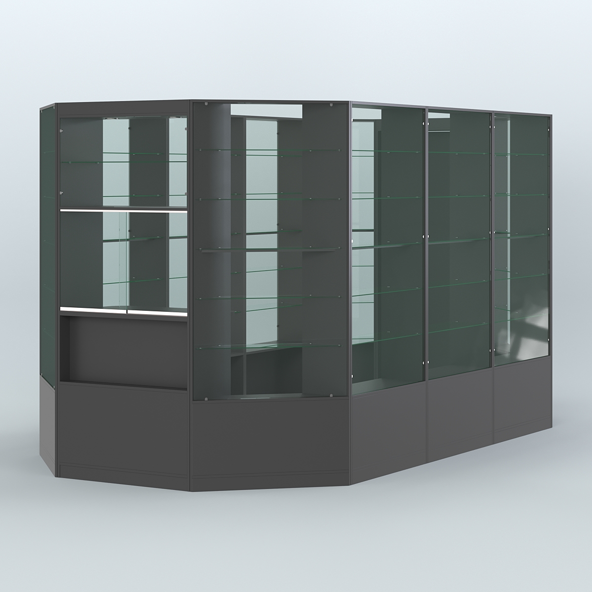 Островной торговый павильон из ДСП СЭСП №5 (8, 55 кв.м) Черный