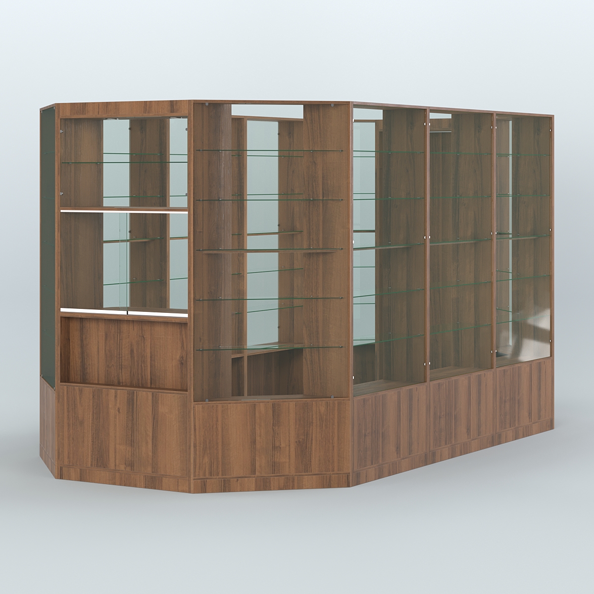 Островной торговый павильон из ДСП СЭСП №5 (8, 55 кв.м) Орех