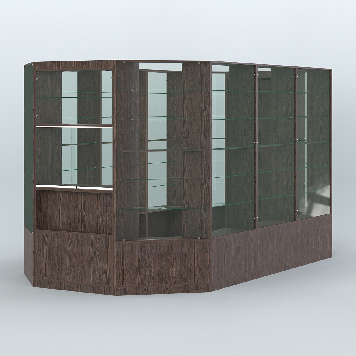 Островной торговый павильон из ДСП СЭСП №5 (8, 55 кв.м) Дуб Венге