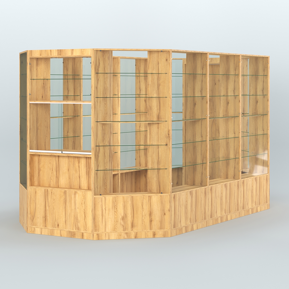 Островной торговый павильон из ДСП СЭСП №5 (8, 55 кв.м) Дуб Золотистый