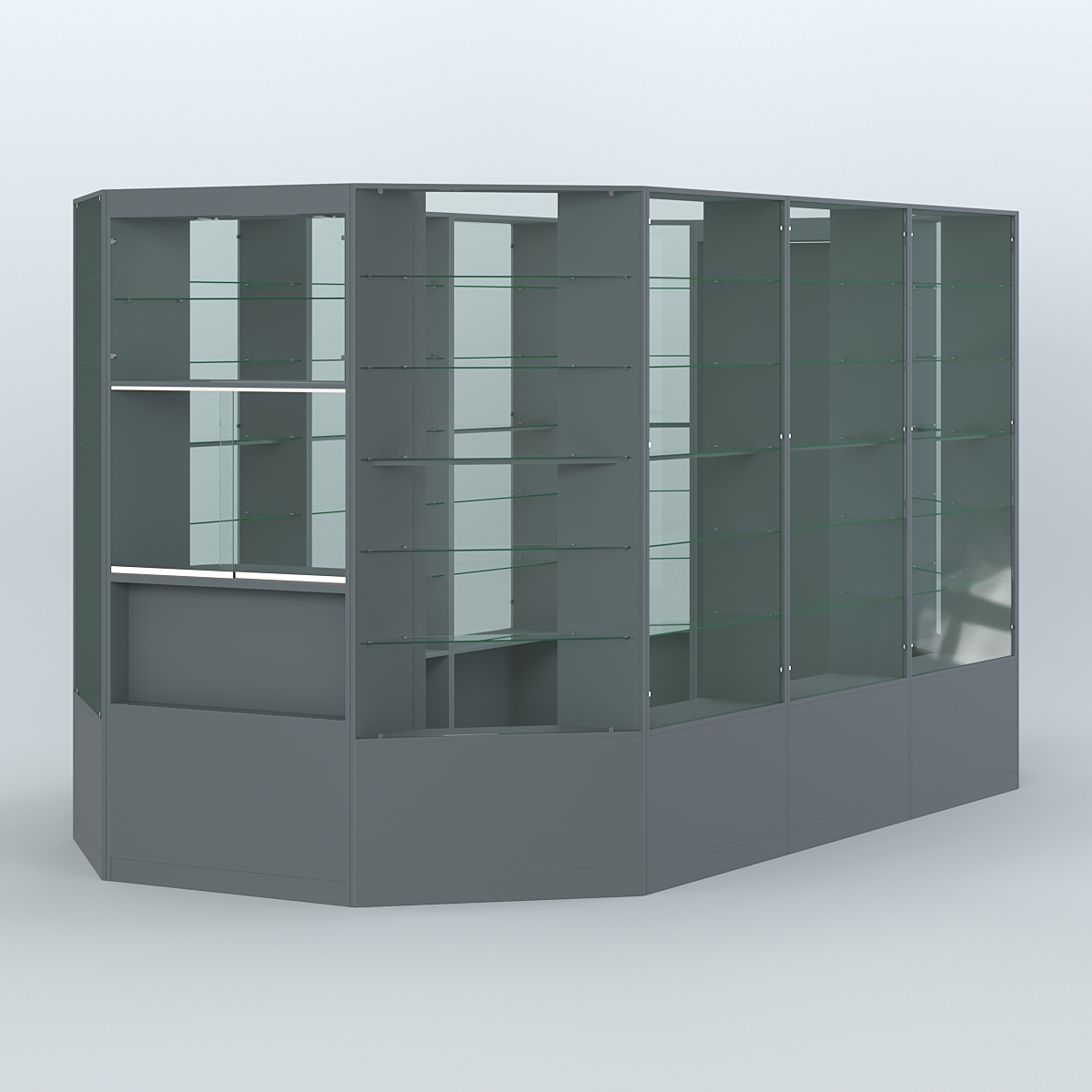 Островной торговый павильон из ДСП СЭСП №5 (8, 55 кв.м) Темно-Серый