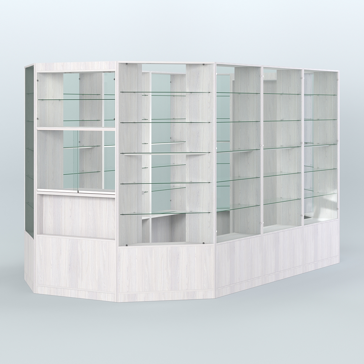 Островной торговый павильон из ДСП СЭСП №5 (8, 55 кв.м) Ясень Анкор светлый