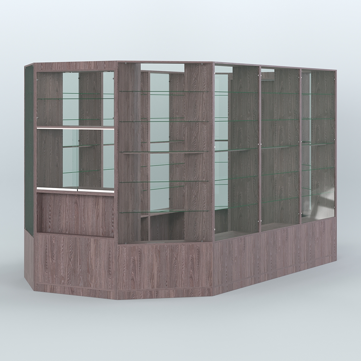 Островной торговый павильон из ДСП СЭСП №5 (8, 55 кв.м) Ясень Анкор темный