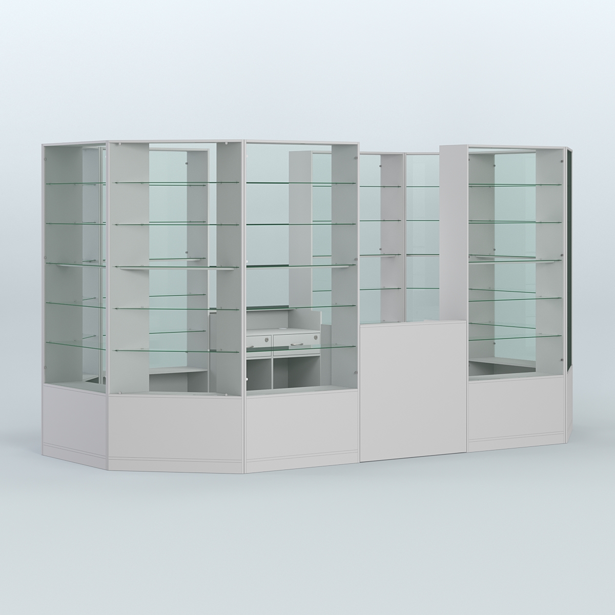 Островной торговый павильон из ДСП СЭСП №6 (8, 55 кв.м) Серый