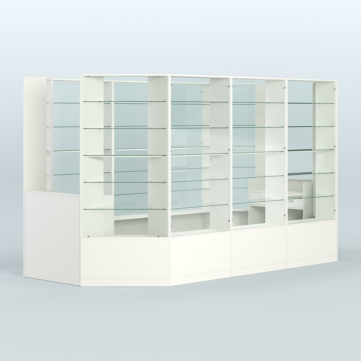 Островной торговый павильон из ДСП СЭСП №7 (8, 55 кв.м) Белый