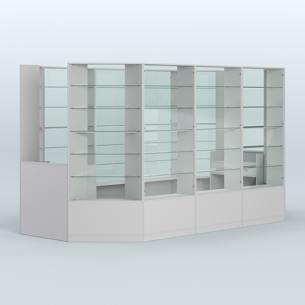 Островной торговый павильон из ДСП СЭСП №7 (8, 55 кв.м) Серый