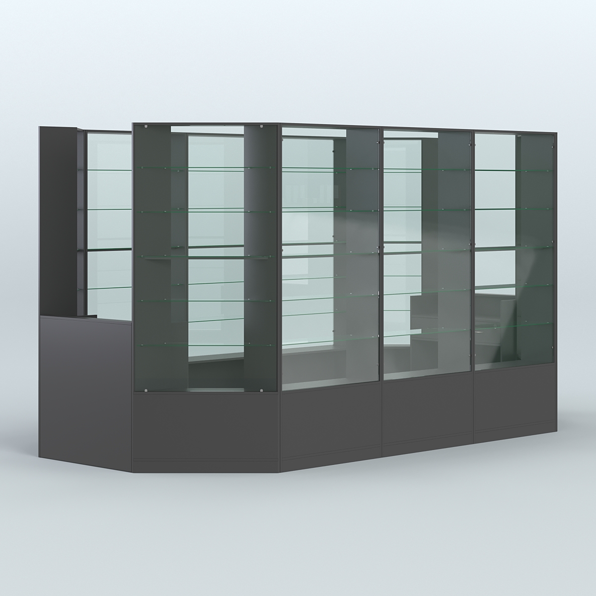 Островной торговый павильон из ДСП СЭСП №7 (8, 55 кв.м) Черный