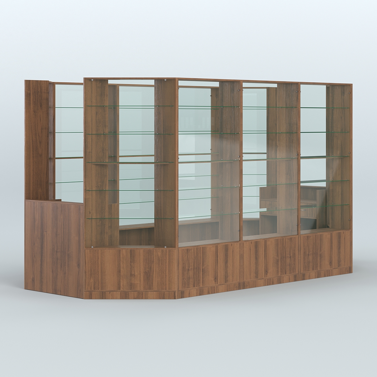 Островной торговый павильон из ДСП СЭСП №7 (8, 55 кв.м) Орех