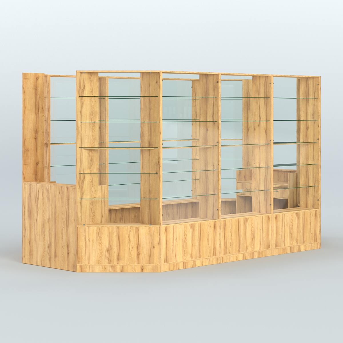 Островной торговый павильон из ДСП СЭСП №7 (8, 55 кв.м) Дуб Золотистый