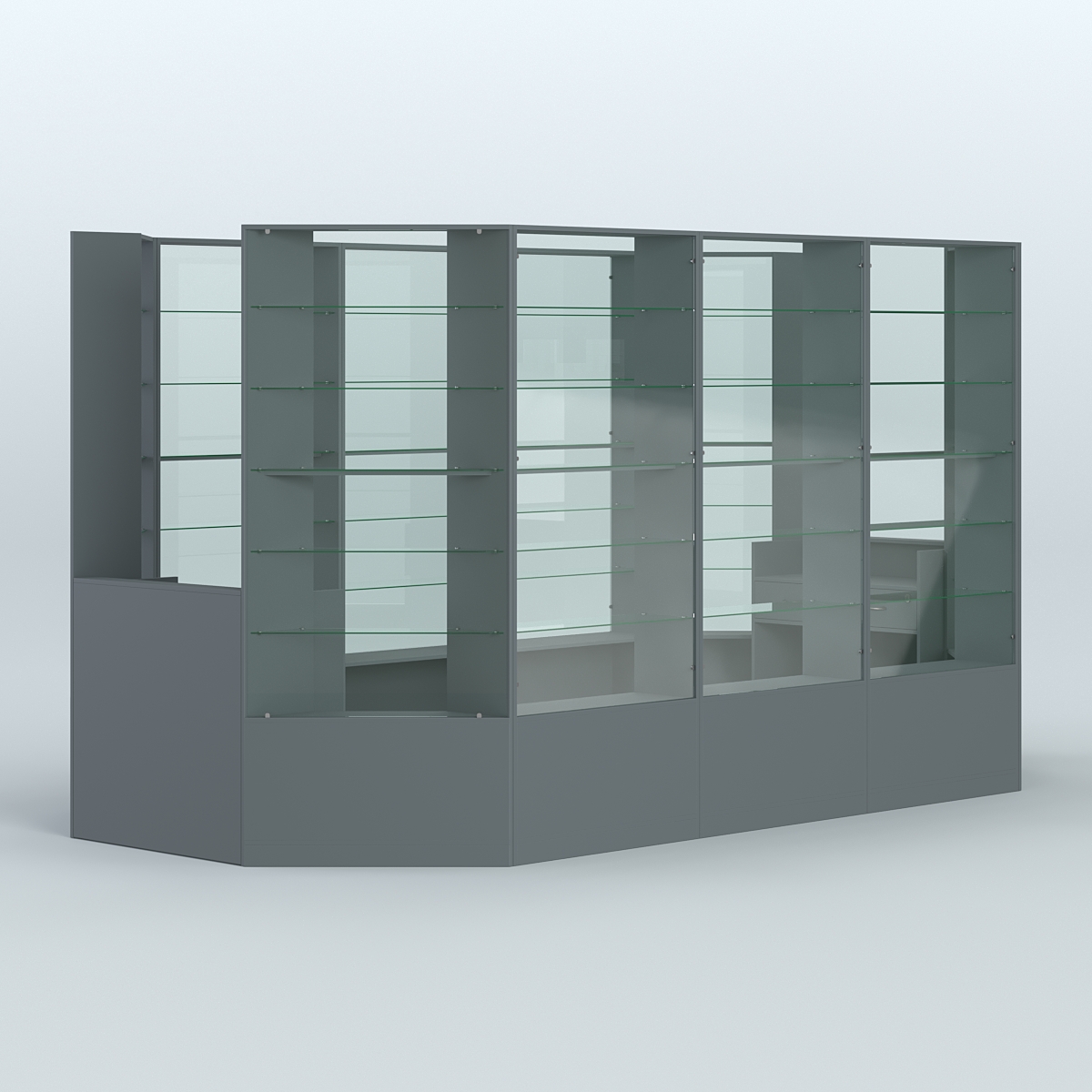 Островной торговый павильон из ДСП СЭСП №7 (8, 55 кв.м) Темно-Серый