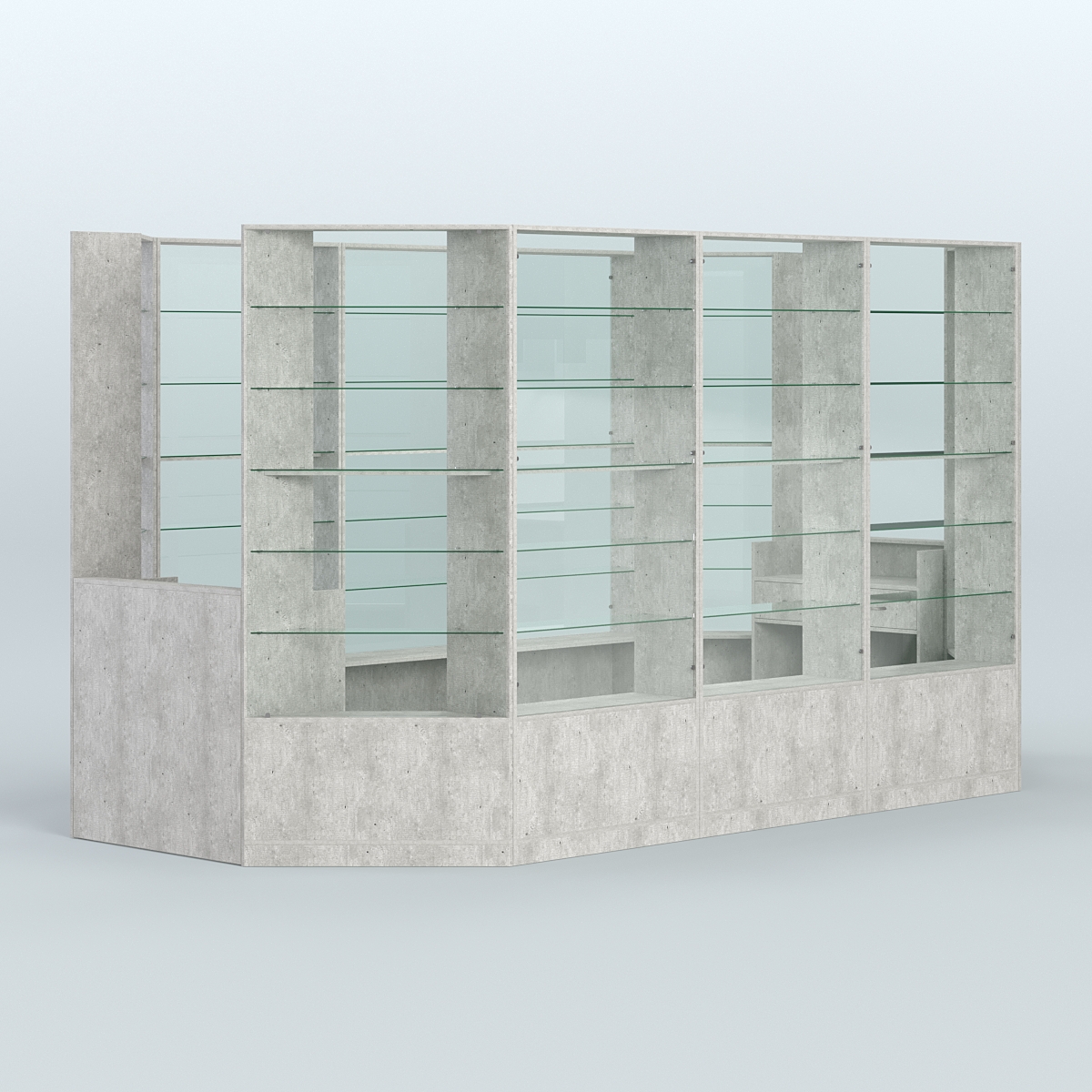 Островной торговый павильон из ДСП СЭСП №7 (8, 55 кв.м) Метрополитан Грей