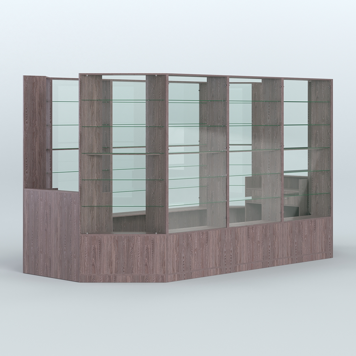 Островной торговый павильон из ДСП СЭСП №7 (8, 55 кв.м) Ясень Анкор темный