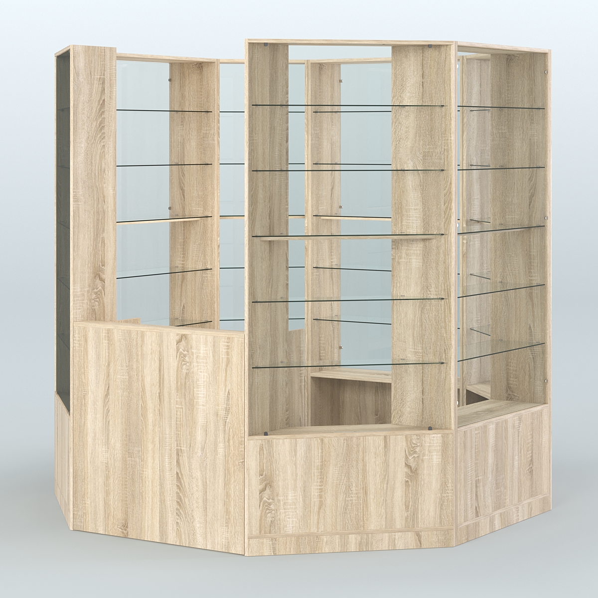 Островной торговый павильон из ДСП СЭСП №8 (4, 66 кв.м) Дуб сонома