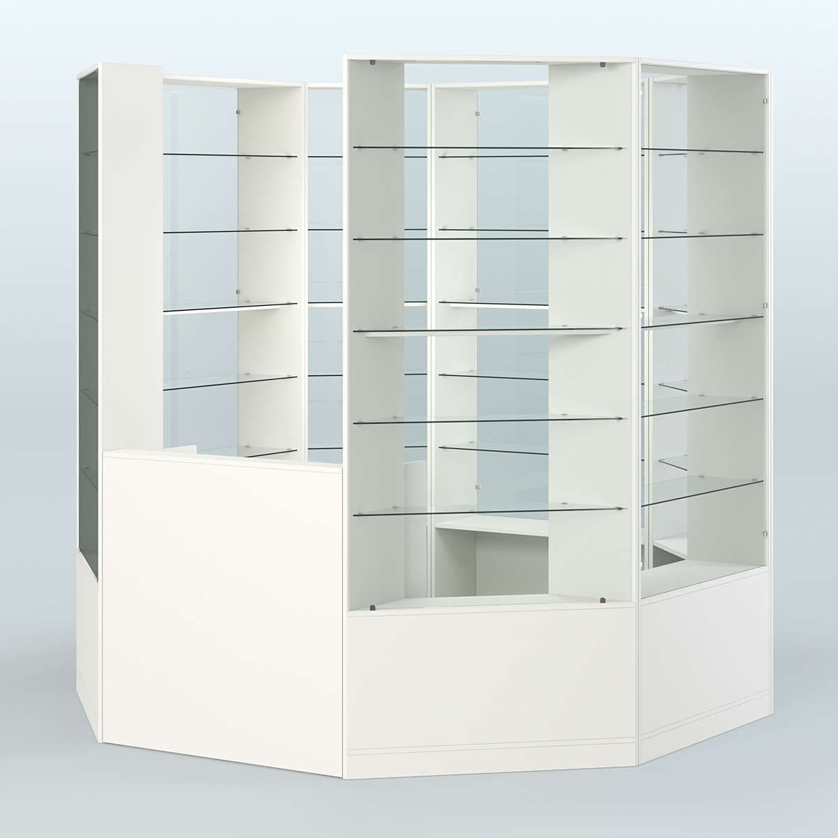 Островной торговый павильон из ДСП СЭСП №8 (4, 66 кв.м) Белый