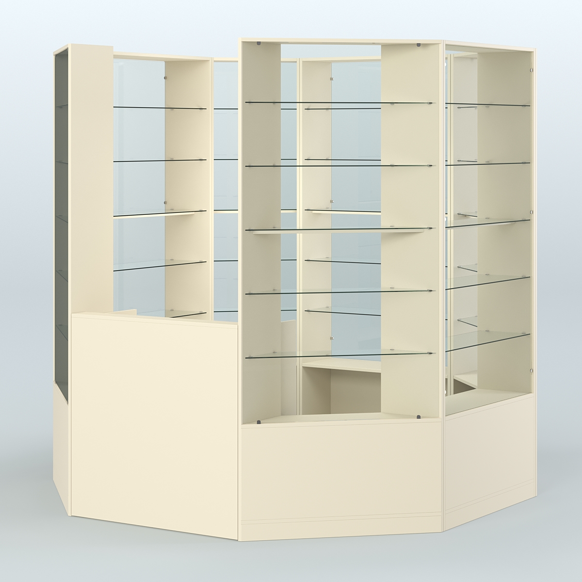 Островной торговый павильон из ДСП СЭСП №8 (4, 66 кв.м) Крем Вайс