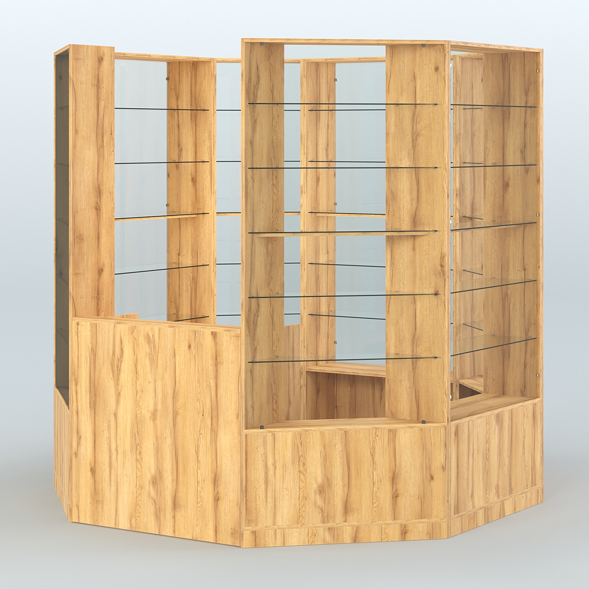 Островной торговый павильон из ДСП СЭСП №8 (4, 66 кв.м) Дуб Золотистый