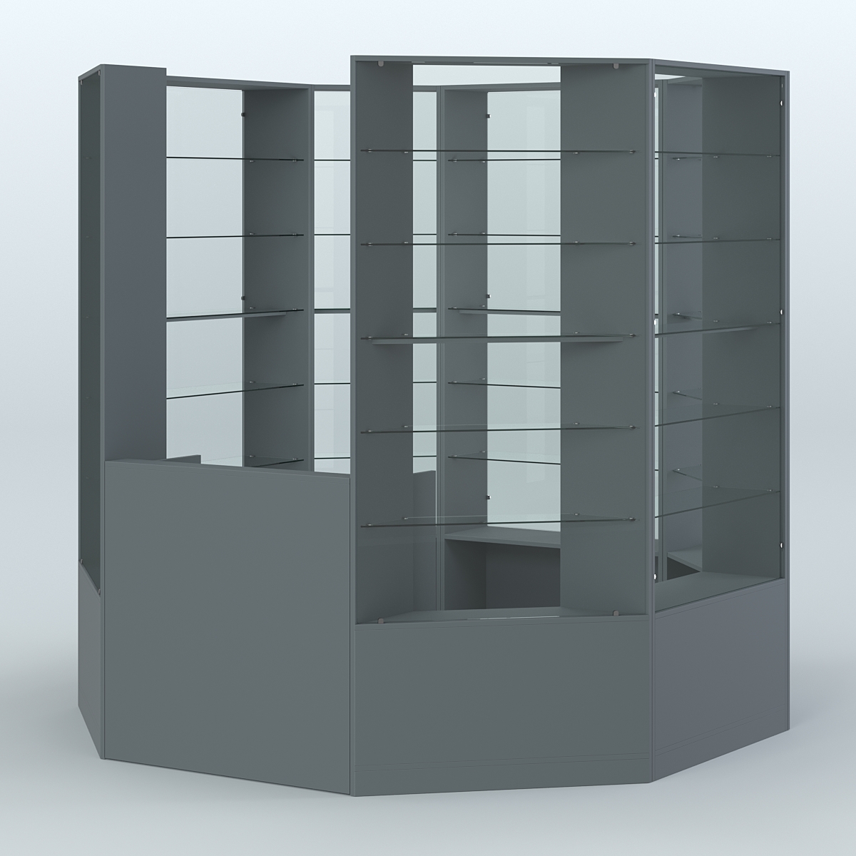 Островной торговый павильон из ДСП СЭСП №8 (4, 66 кв.м) Темно-Серый