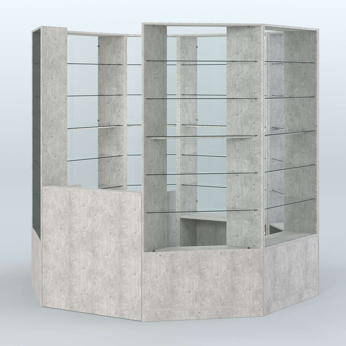 Островной торговый павильон из ДСП СЭСП №8 (4, 66 кв.м) Метрополитан Грей