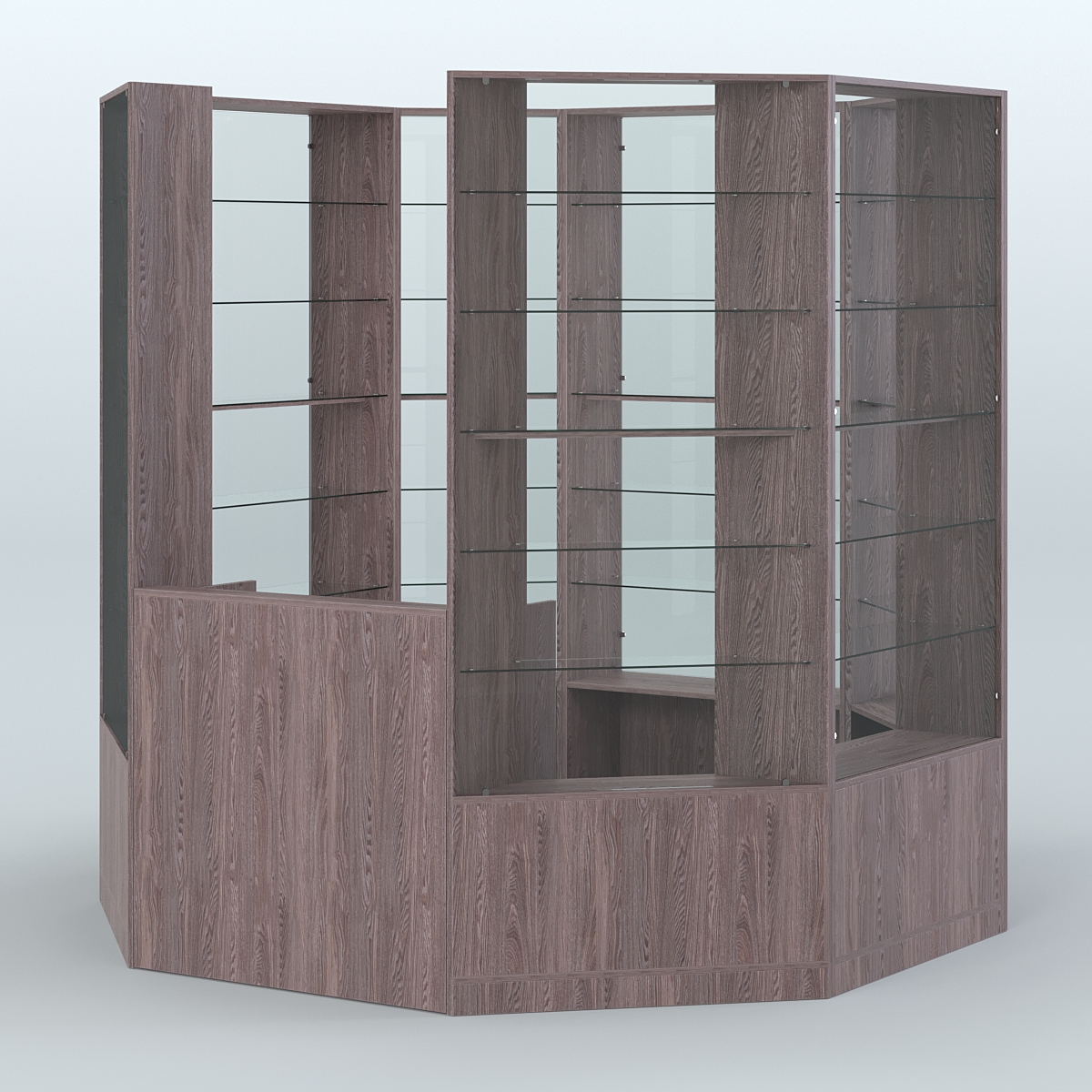 Островной торговый павильон из ДСП СЭСП №8 (4, 66 кв.м) Ясень Анкор темный