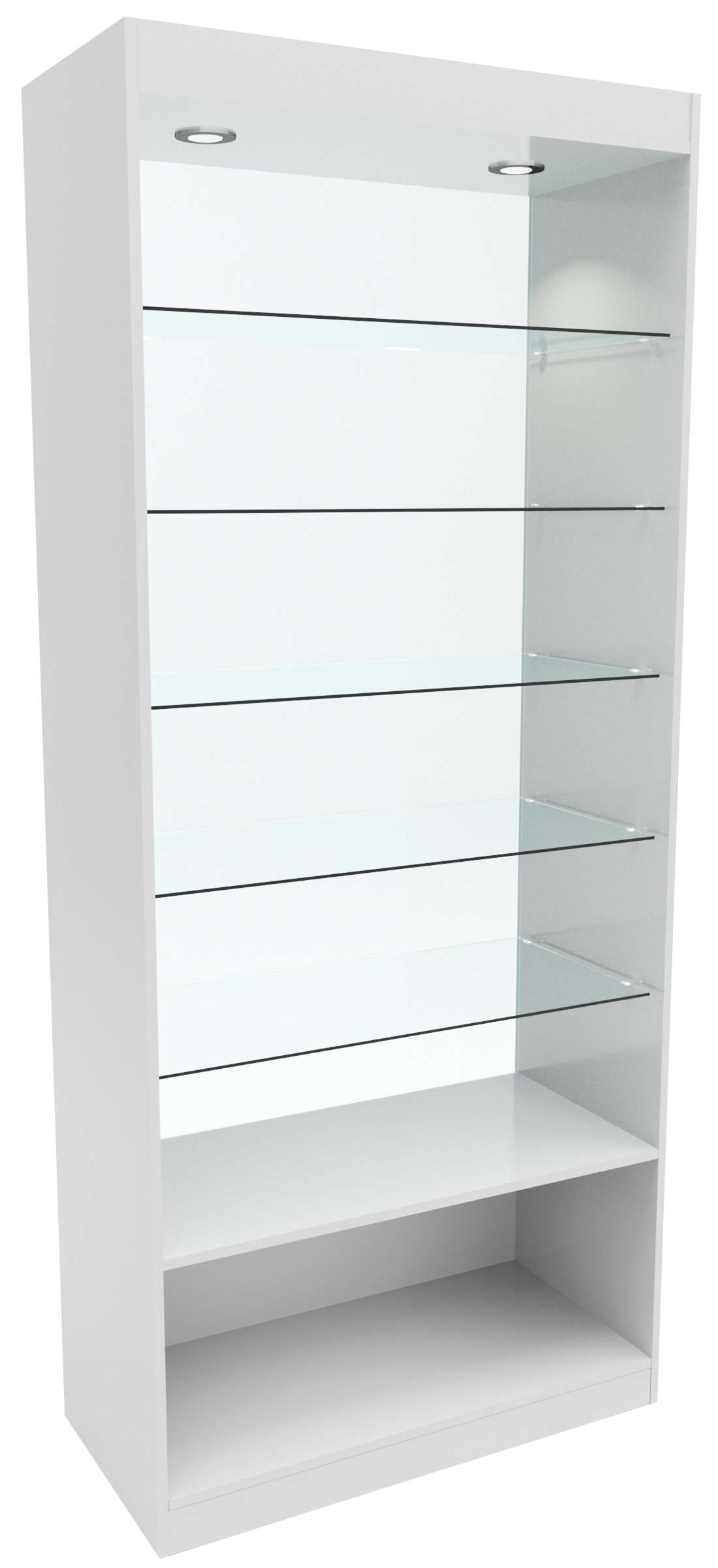 Стеклянная витрина №4 с каркасом из ДСП (без стеклянных дверей) Серый