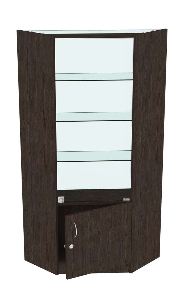 Торговый угловой прилавок СЭСП №11 (закрытый - с дверцами) Дуб Венге