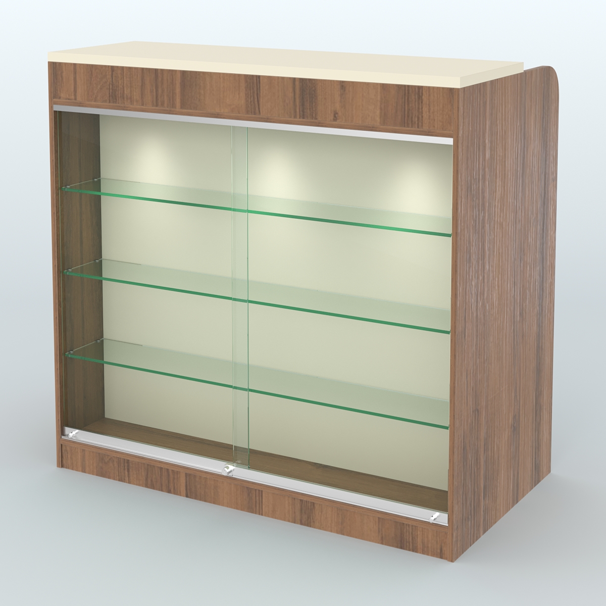 Ресепшен-Лайт №4 (Фасадная стенка - ЛДСП) Орех + Крем Вайс