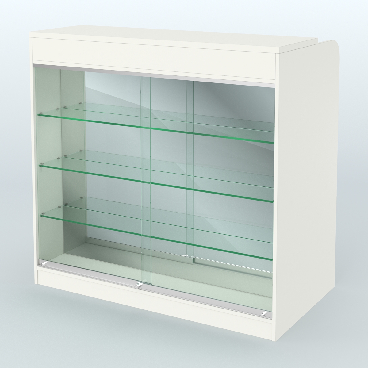 Ресепшен-Лайт №5 (Фасадная стенка - Зеркало) Белый