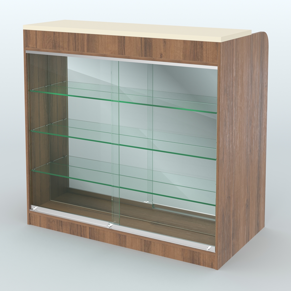 Ресепшен-Лайт №5 (Фасадная стенка - Зеркало) Орех + Крем Вайс