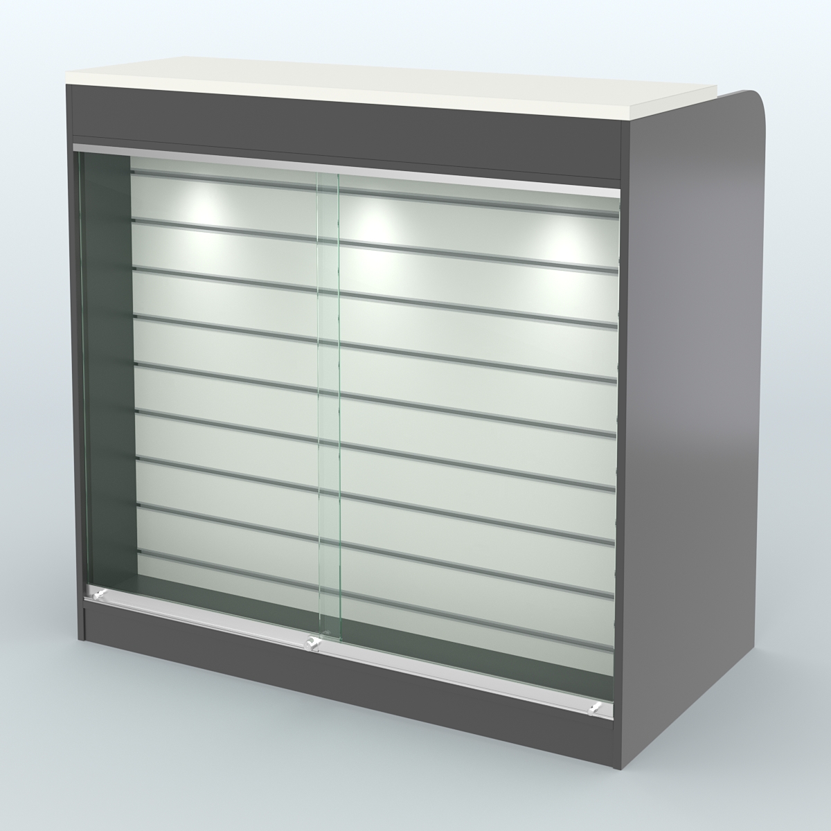 Ресепшен-Лайт №6 (Фасадная стенка - Экономпанель) Черный и Белый