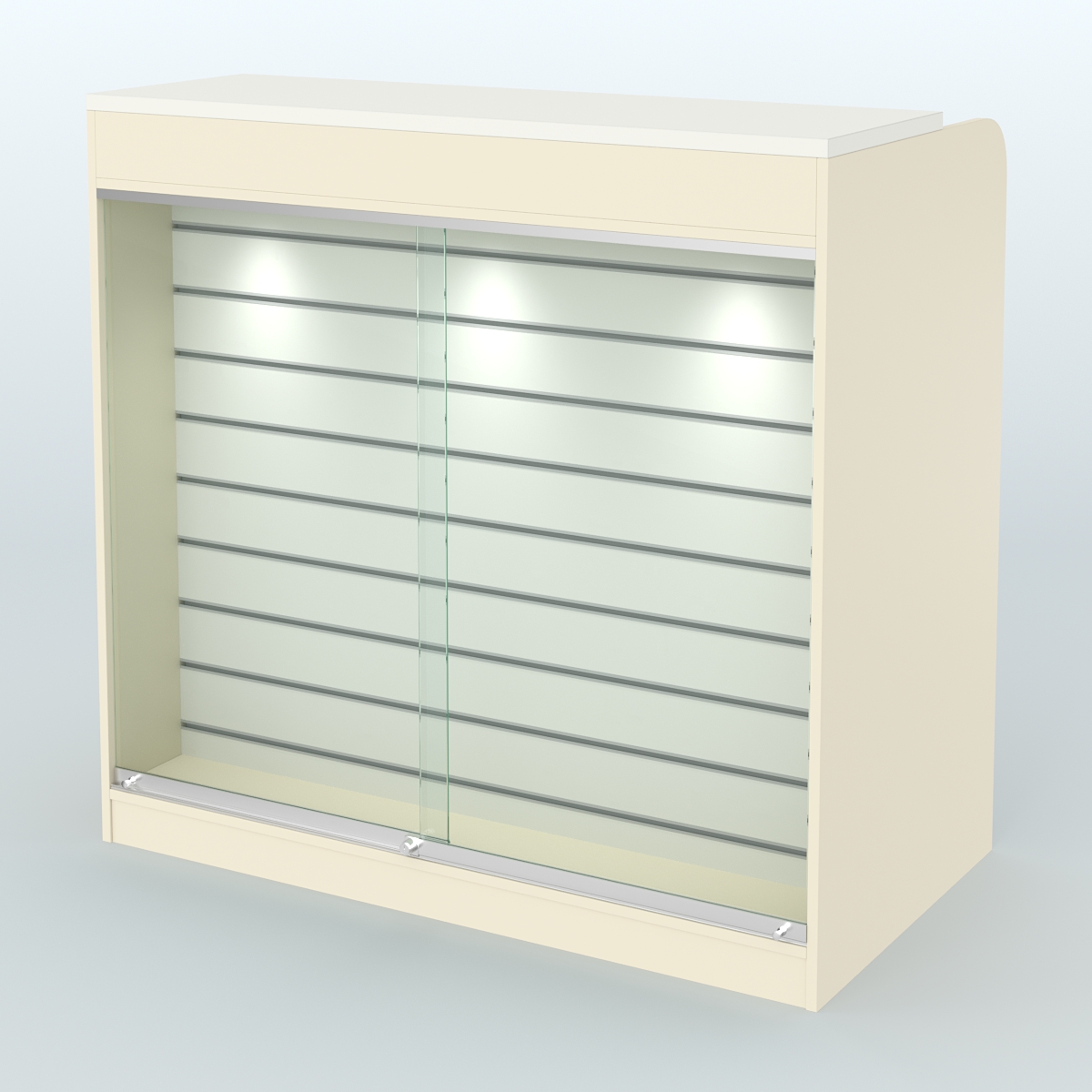 Ресепшен-Лайт №6 (Фасадная стенка - Экономпанель) Крем Вайс + Белый