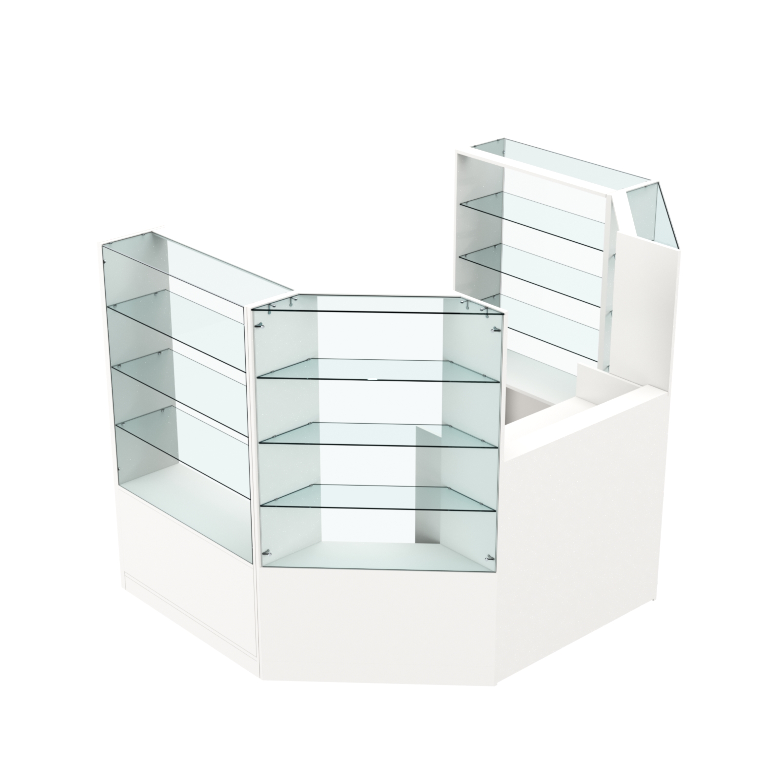 Торговый пристенный островок ГРАЦИЯ №1 (открытый) (3.3 кв.м) Белый