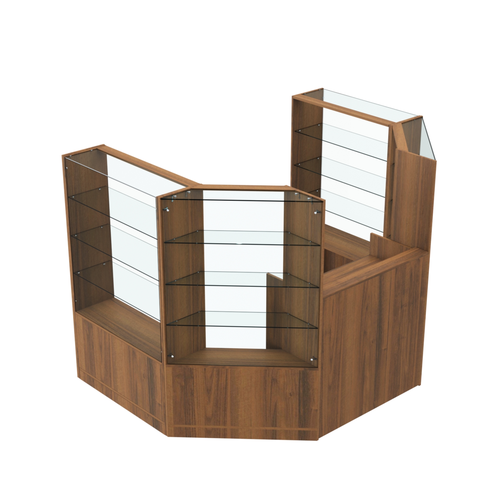 Торговый пристенный островок ГРАЦИЯ №1 (открытый) (3.3 кв.м) Орех